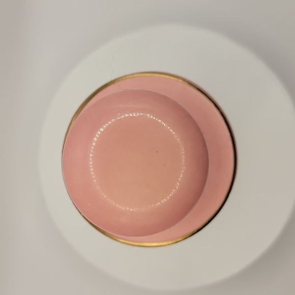 Vintage Enesco Japan Ceramic Pink w/Victorian Artwork Jar - Picture 6 of 13